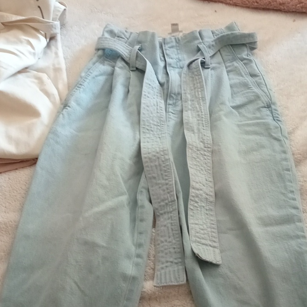 Tie waist buiness casual denim